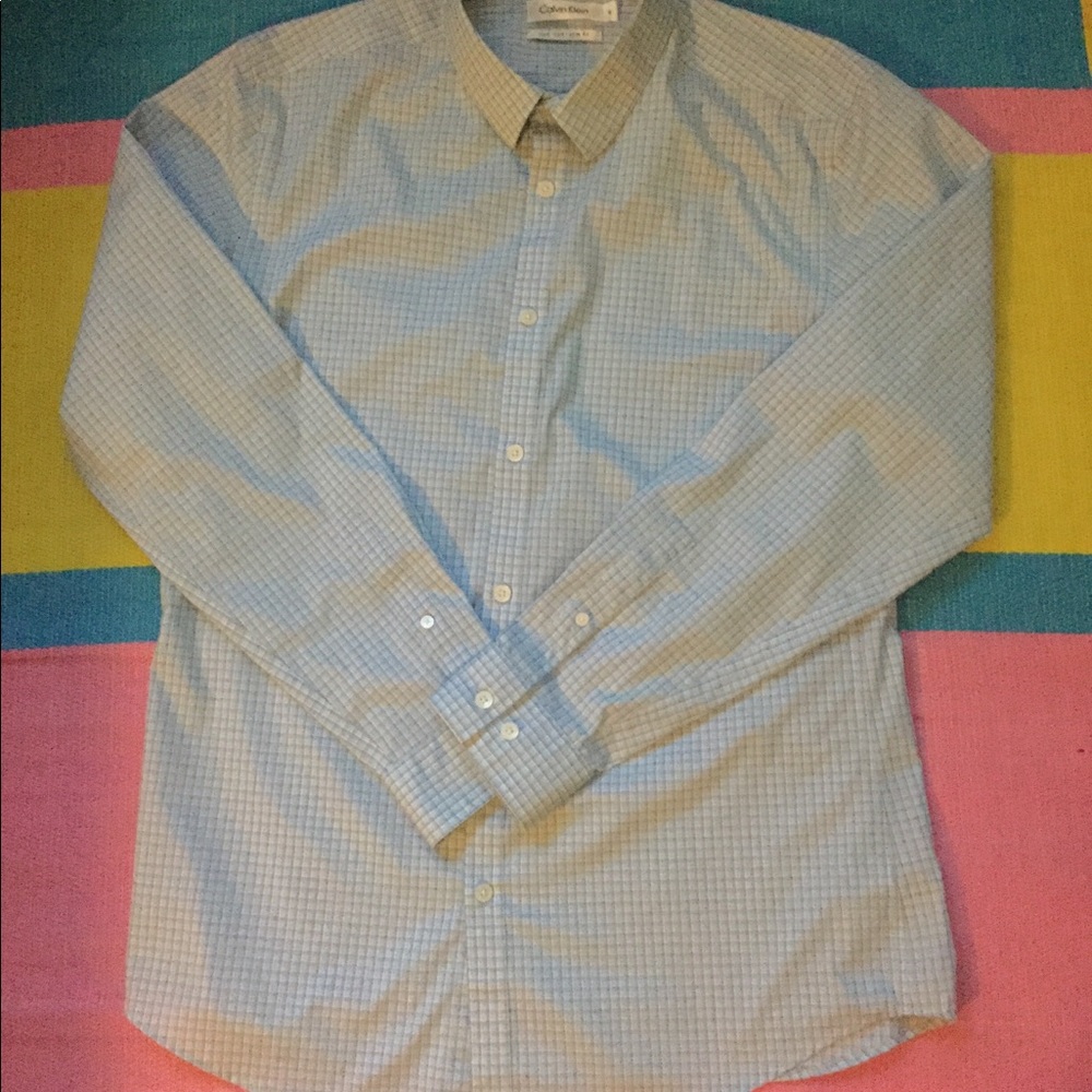Calvin Klein Men’s Shirt.  M.  Non Iron Slim Fit